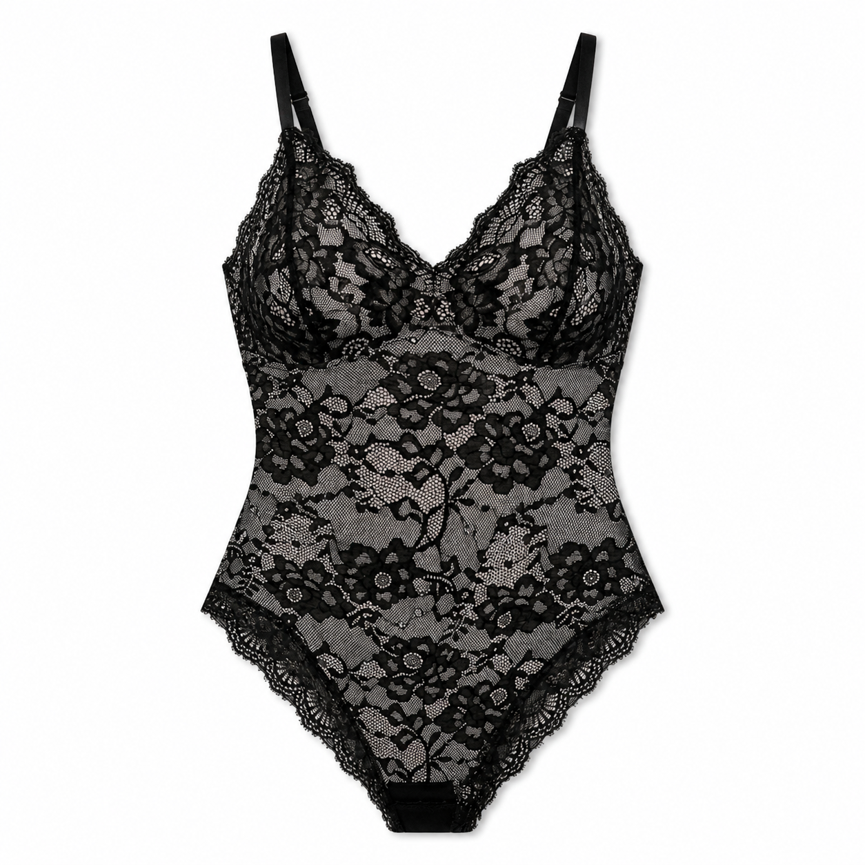 Lace V-Neck Stretch Bodysuit