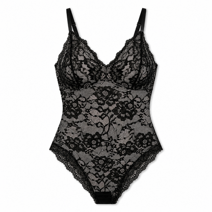 Lace V-Neck Stretch Bodysuit